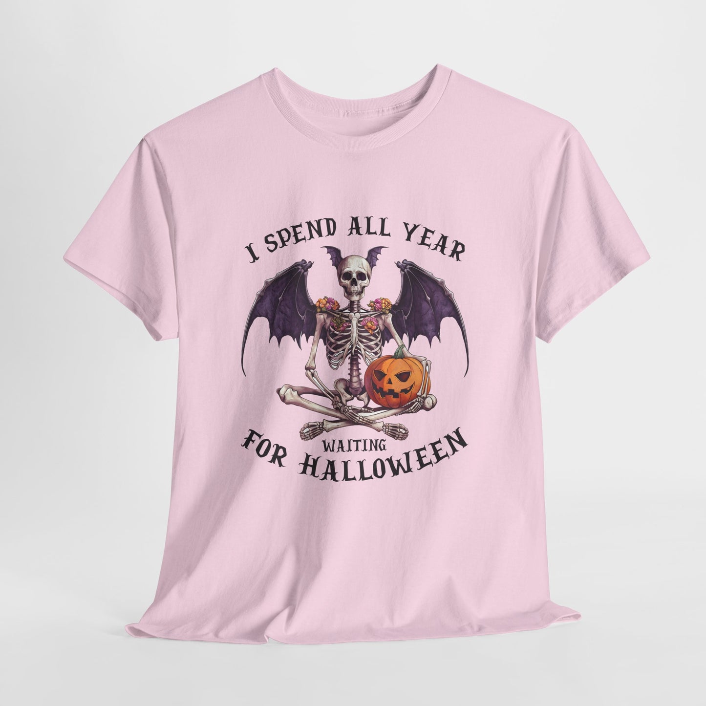 Koszulka z nietoperzowym szkieletem i dynią – gotycka koszulka na Halloween z dynią Jack-o-Lantern, upiorny prezent na święta dla kobiet i mężczyzn