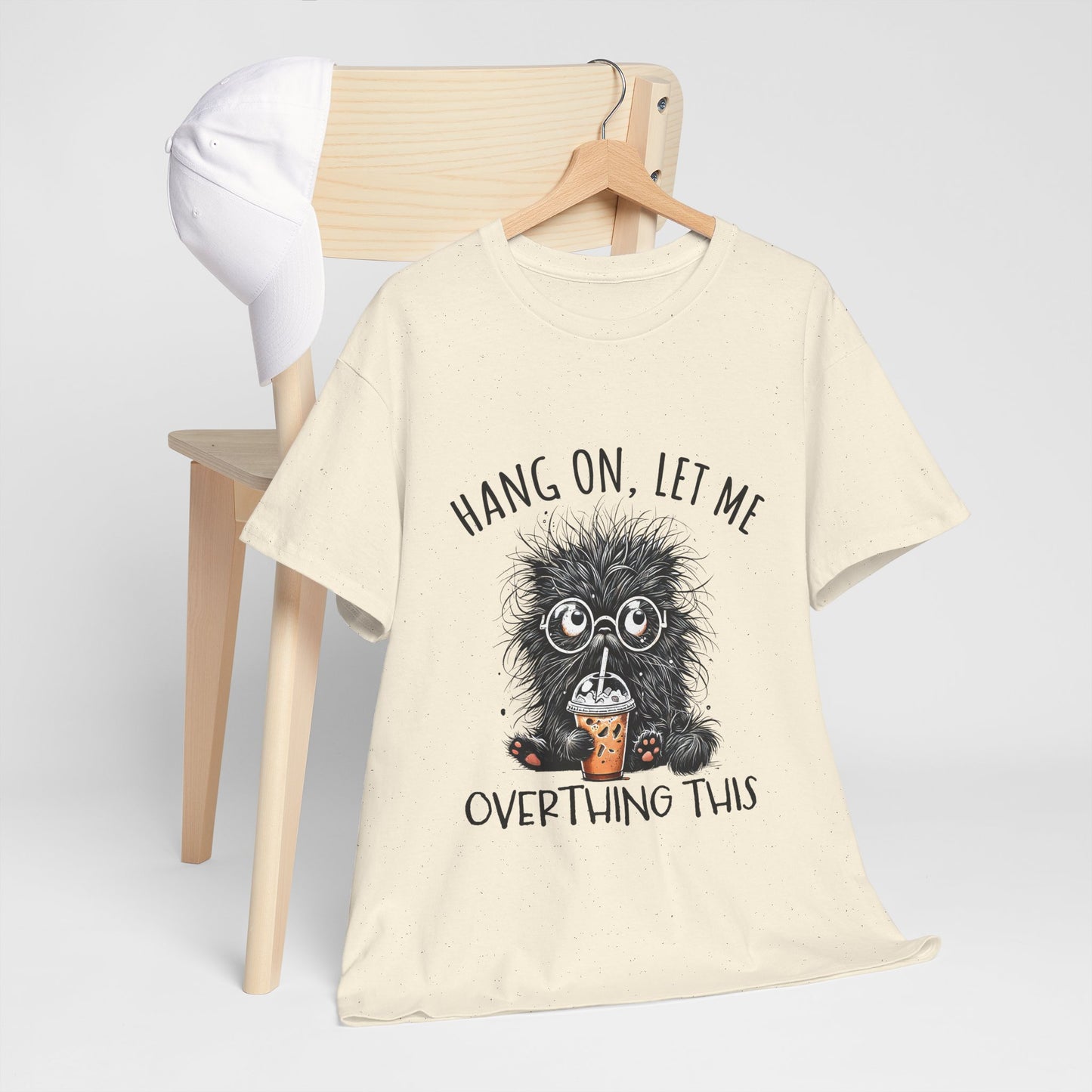 Overthinking Coffee Cat T-Shirt - Cute Nerdy Kawaii Tee