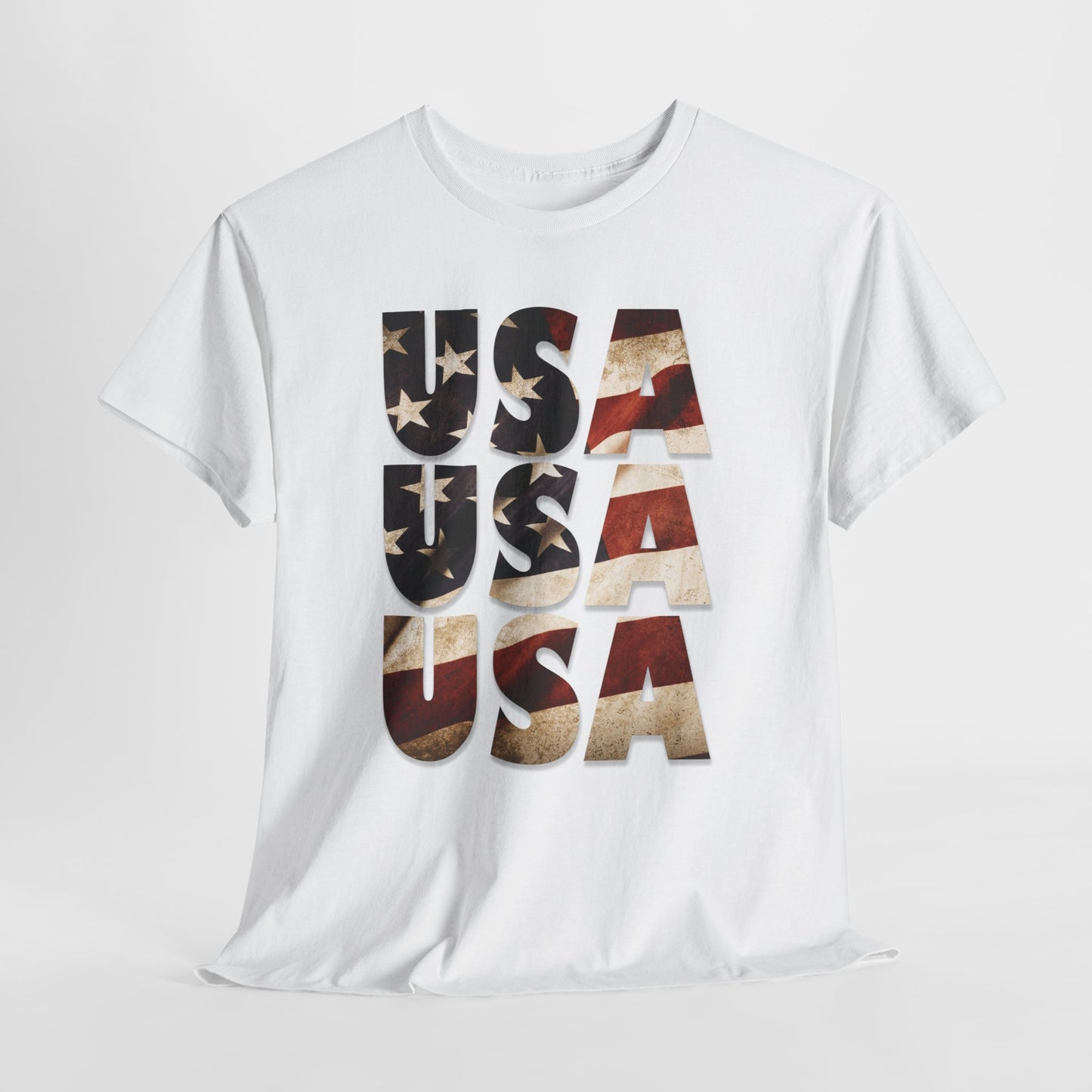 Vintage USA Flag T-Shirt - Distressed American Flag 4th of July Tee