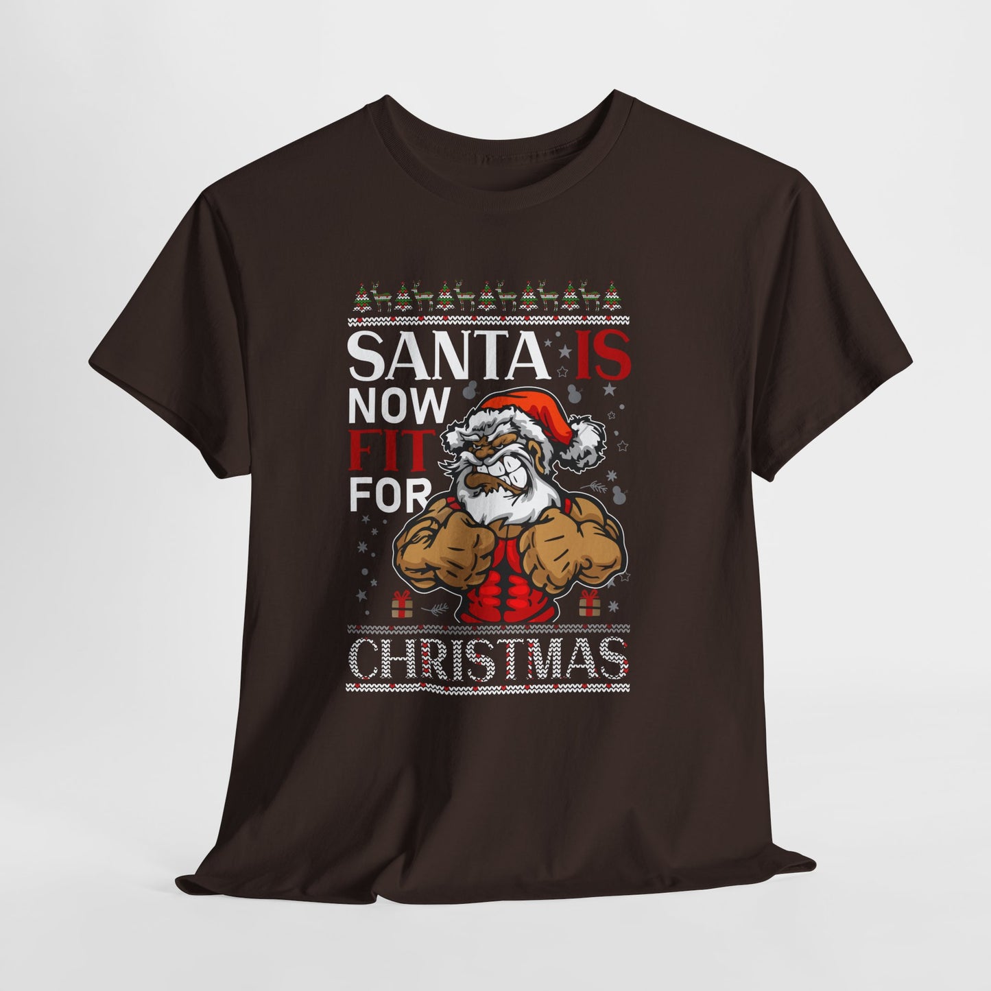 Santa Is Now Fit for Christmas Shirt – Funny Muscle Santa Gym Holiday Tee