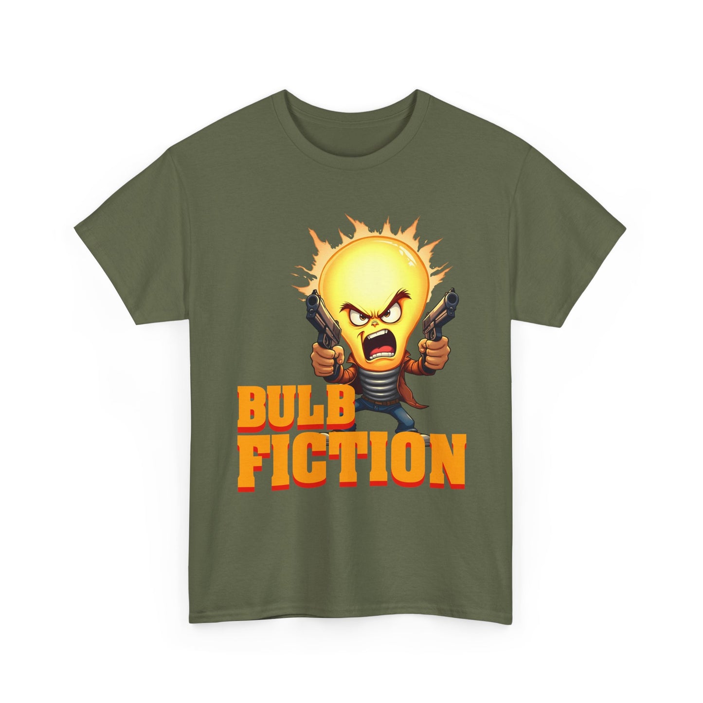 Bulb Fiction Shirt – Funny Movie Parody Tee, Pulp Fiction Lamp Cartoon t-Shirt