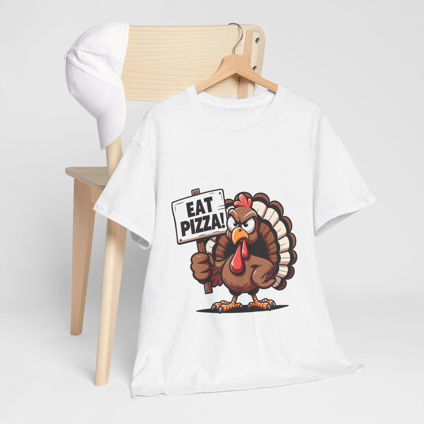 Eat Pizza Turkey T-Shirt - Funny Thanksgiving Anti-Turkey Pizza Lover Tee