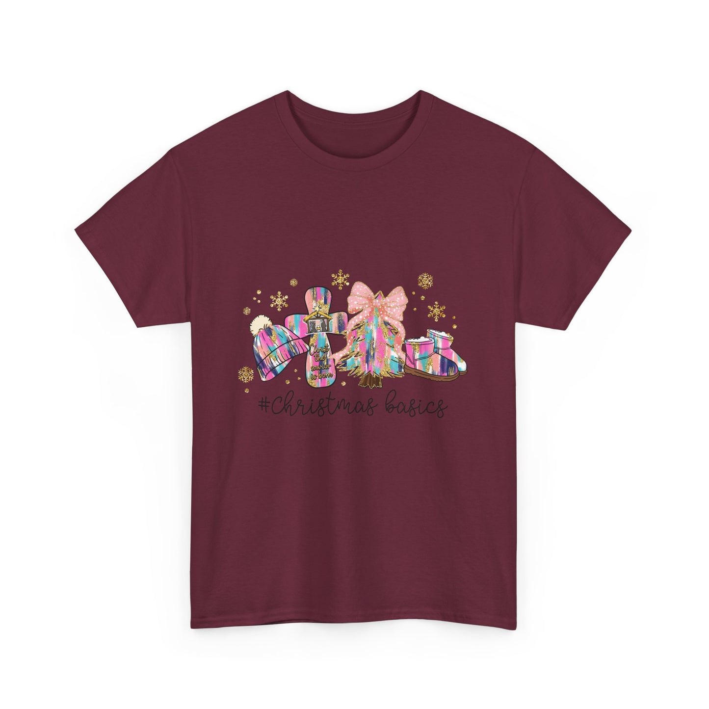 Christ the Savior Is Born T-Shirt - Pastel Nativity Cross Christmas Tee