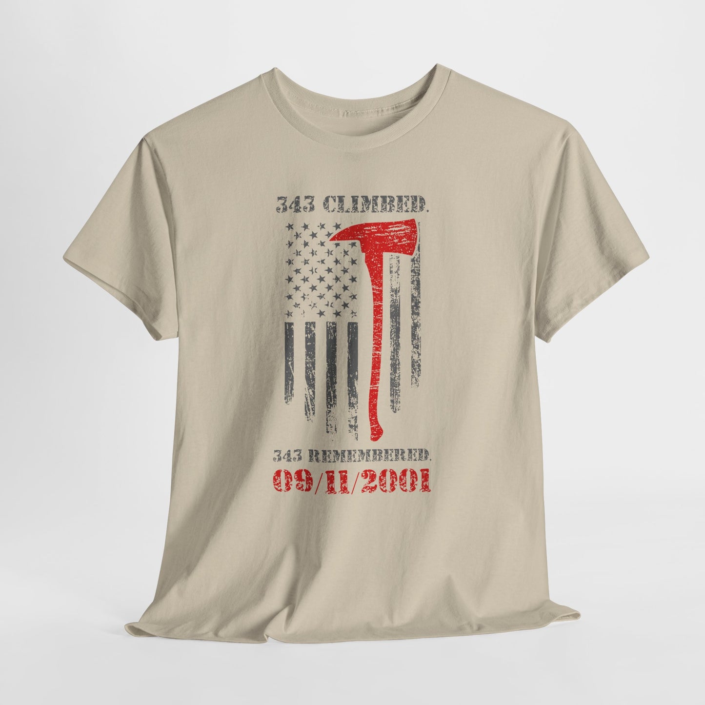 343 Climbed 343 Remembered T-Shirt - Firefighter 9/11 Memorial Tee