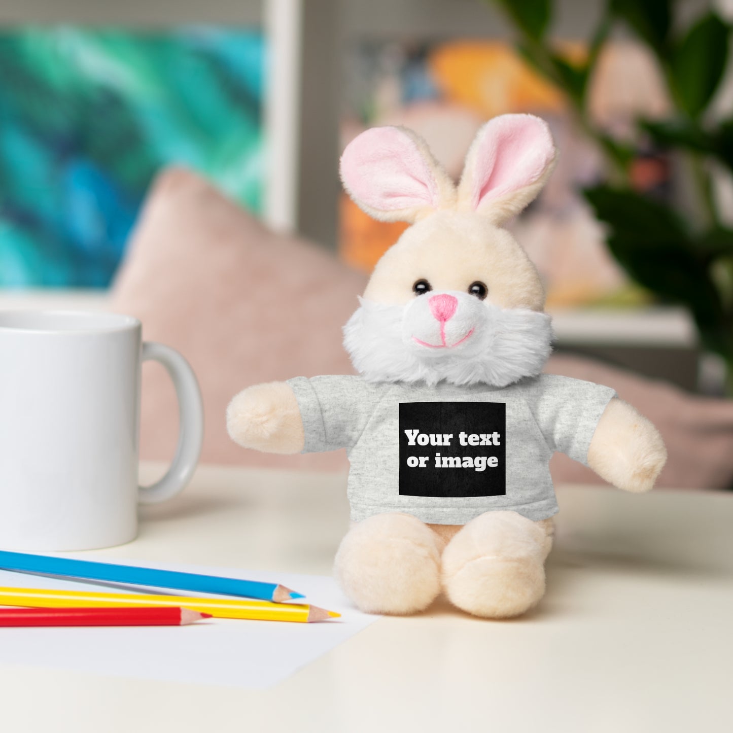 Personalisiertes Plüschtier mit individuellem T-Shirt – Einzigartiges Geschenk mit Namen oder Foto