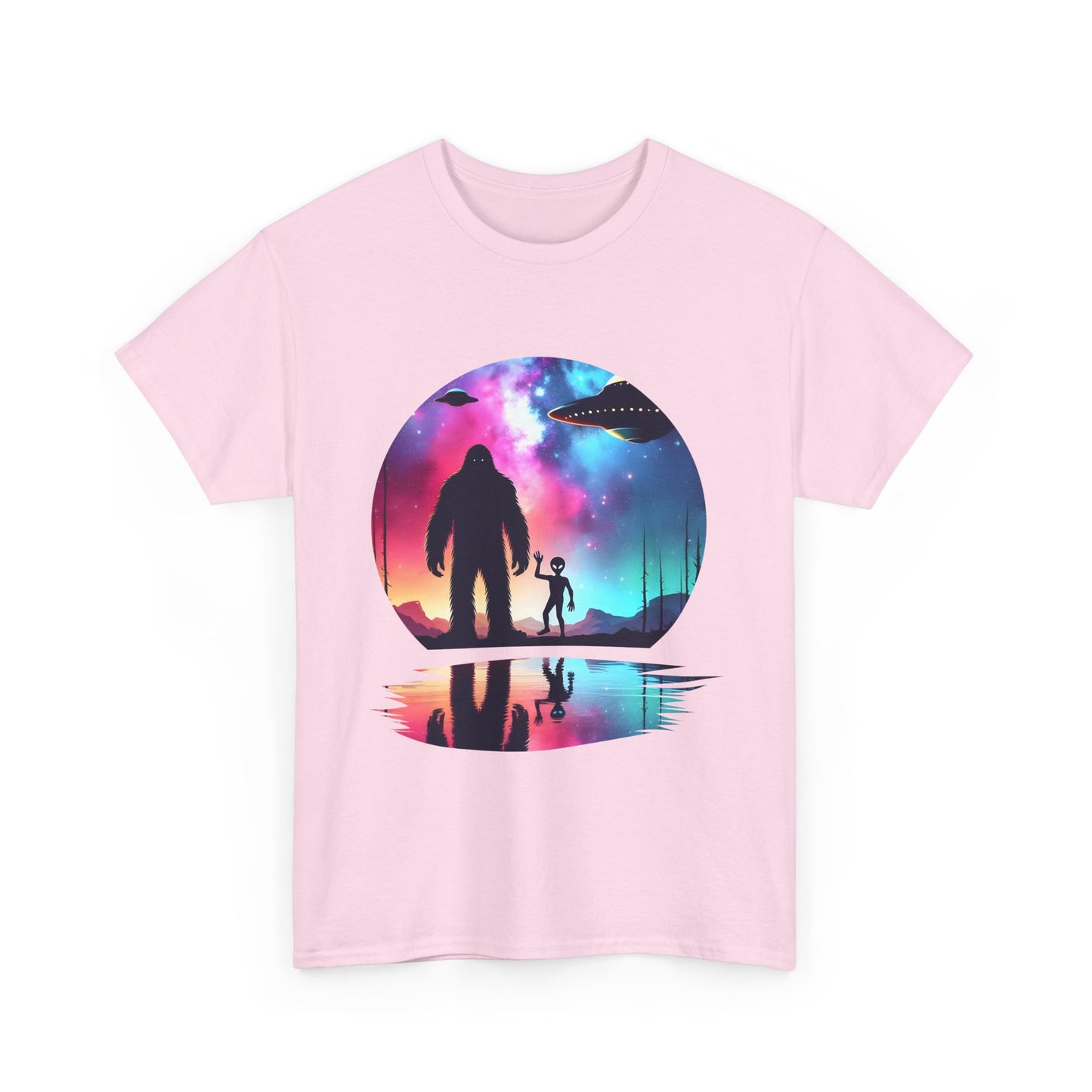 Koszulka z motywem przyjaźni Wielkiej Stopy i Obcych – Retro Vaporwave Galaxy UFO