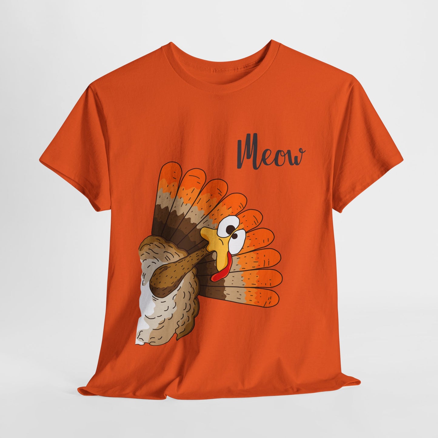 Funny Cat Turkey T-Shirt - Thanksgiving Meow Cat Lover Tee