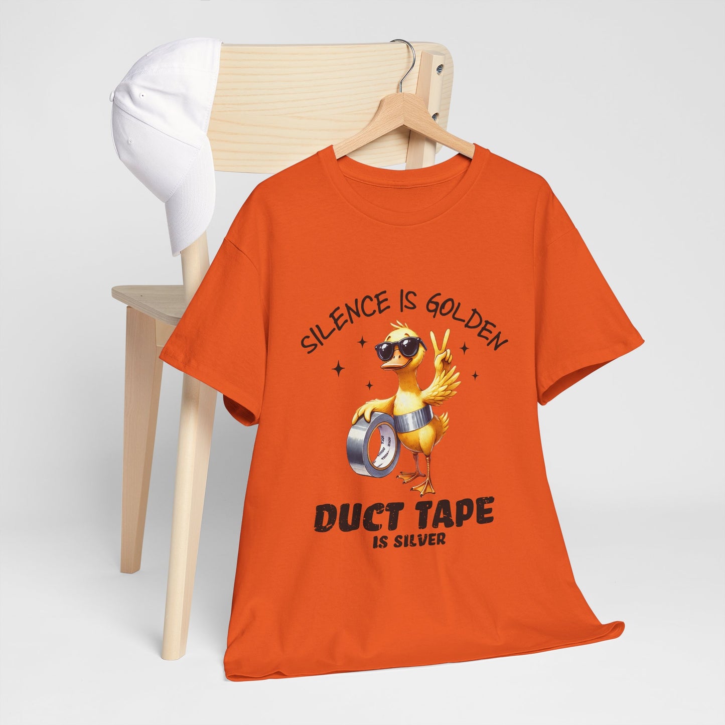 Silence Is Golden Duct Tape T-Shirt - Funny Duck Tee