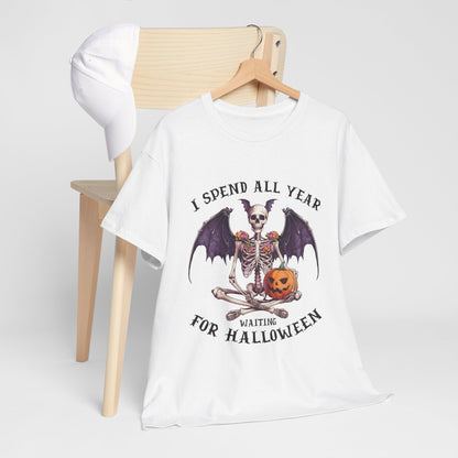 Koszulka z nietoperzowym szkieletem i dynią – gotycka koszulka na Halloween z dynią Jack-o-Lantern, upiorny prezent na święta dla kobiet i mężczyzn