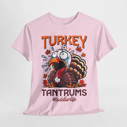 Turkey and Tantrums T-Shirt - Funny Thanksgiving Toddler Life Tee