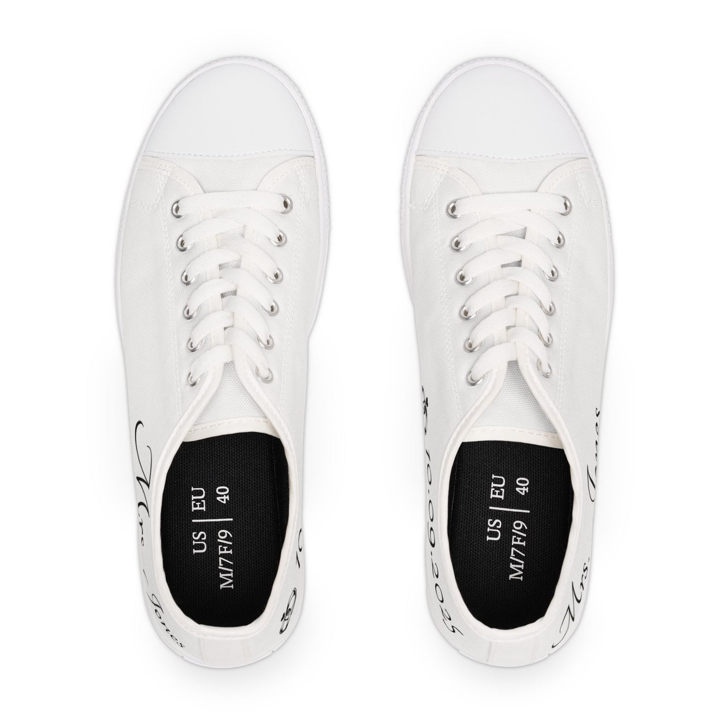Custom Bridal Sneakers - Personalized Wedding Shoes with Name & Date, White Bride Sneakers for Reception