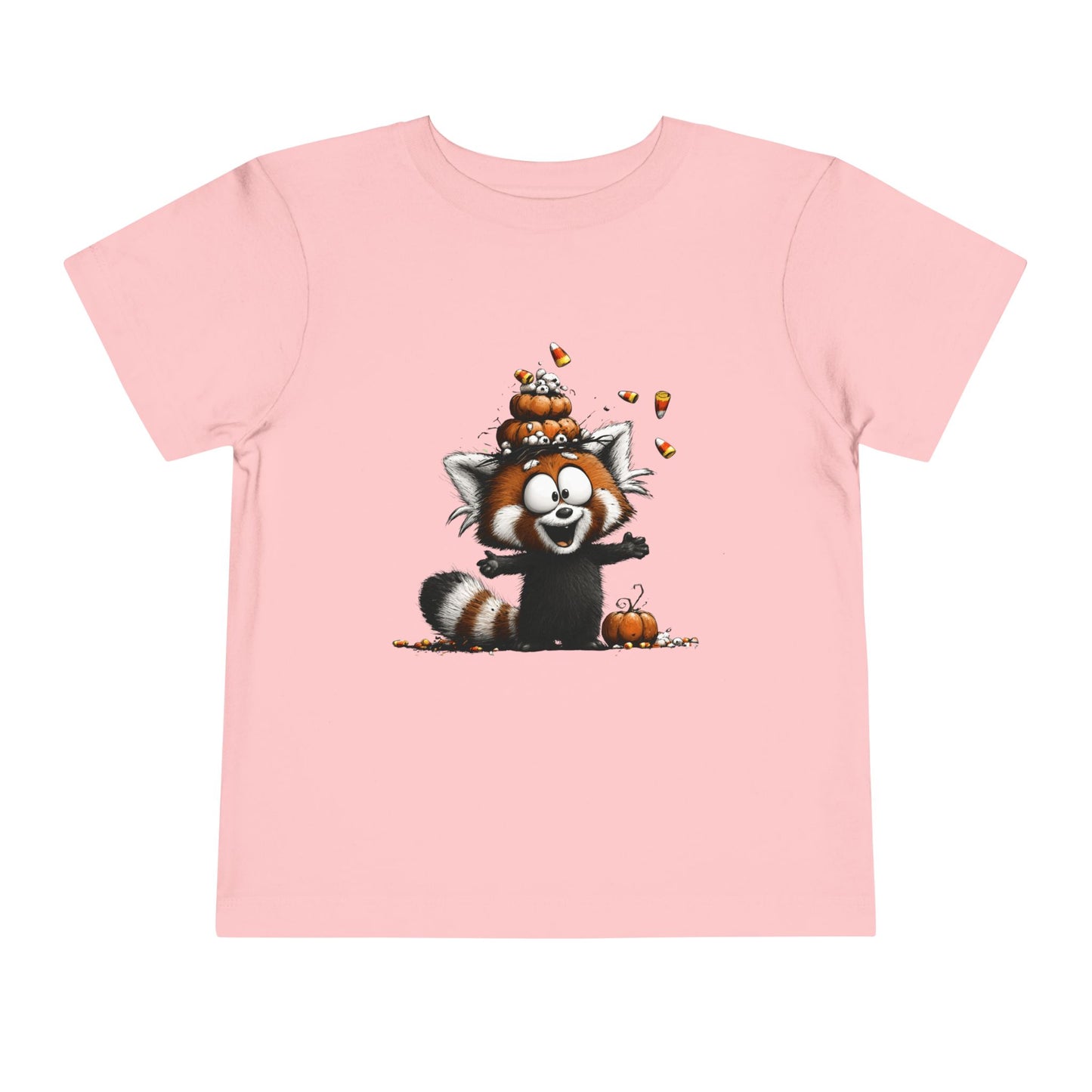 Red Panda Kids Halloween T-Shirt - Candy Corn & Pumpkins Toddler Tee
