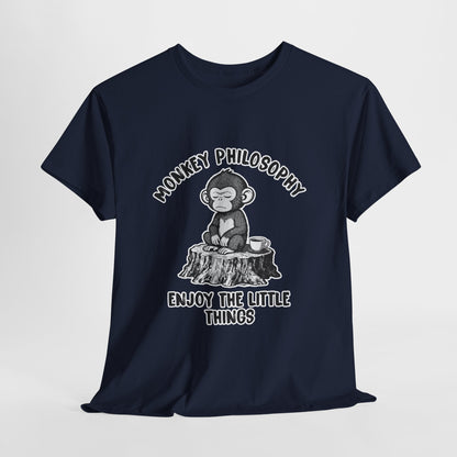 Monkey Philosophy Shirt – Peaceful Coffee Monkey Mindfulness Tee