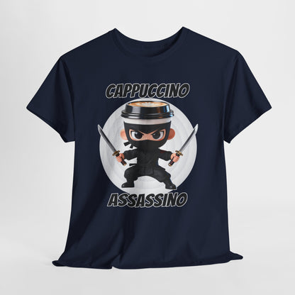 Cappuccino Assassino Shirt – Funny Coffee Ninja Tee for Caffeine Lovers