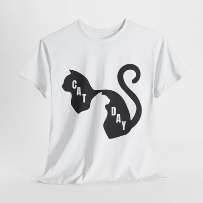 Cat Day Minimalist Black Cat Silhouette T-Shirt