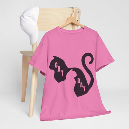 Cat Day Minimalist Black Cat Silhouette T-Shirt