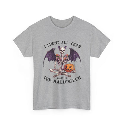 Koszulka z nietoperzowym szkieletem i dynią – gotycka koszulka na Halloween z dynią Jack-o-Lantern, upiorny prezent na święta dla kobiet i mężczyzn