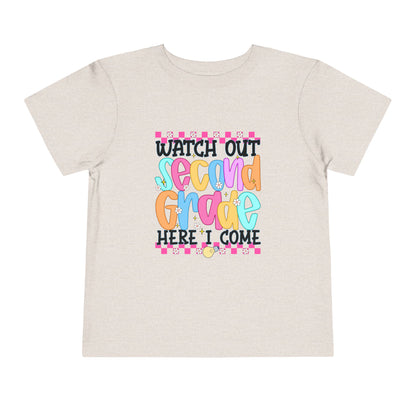 Watch Out Second Grade Shirt - Colorful Back to School Tee for Kids, 2nd Grade Here I Come Shirt, Funny First Day Outfit Idea