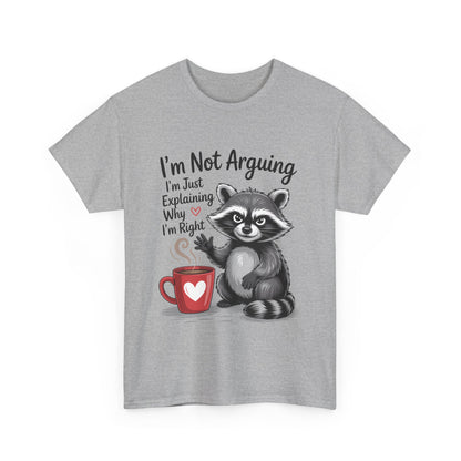I'm Not Arguing Raccoon Coffee T-Shirt - Funny Caffeine Tee