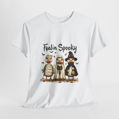Feelin Spooky Goose Halloween T-Shirt - Cute Ducks in Costumes Tee