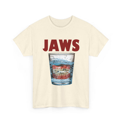 JAWS Parody - Funny Denture in Water Glass T-Shirt for Movie & Humor Fans