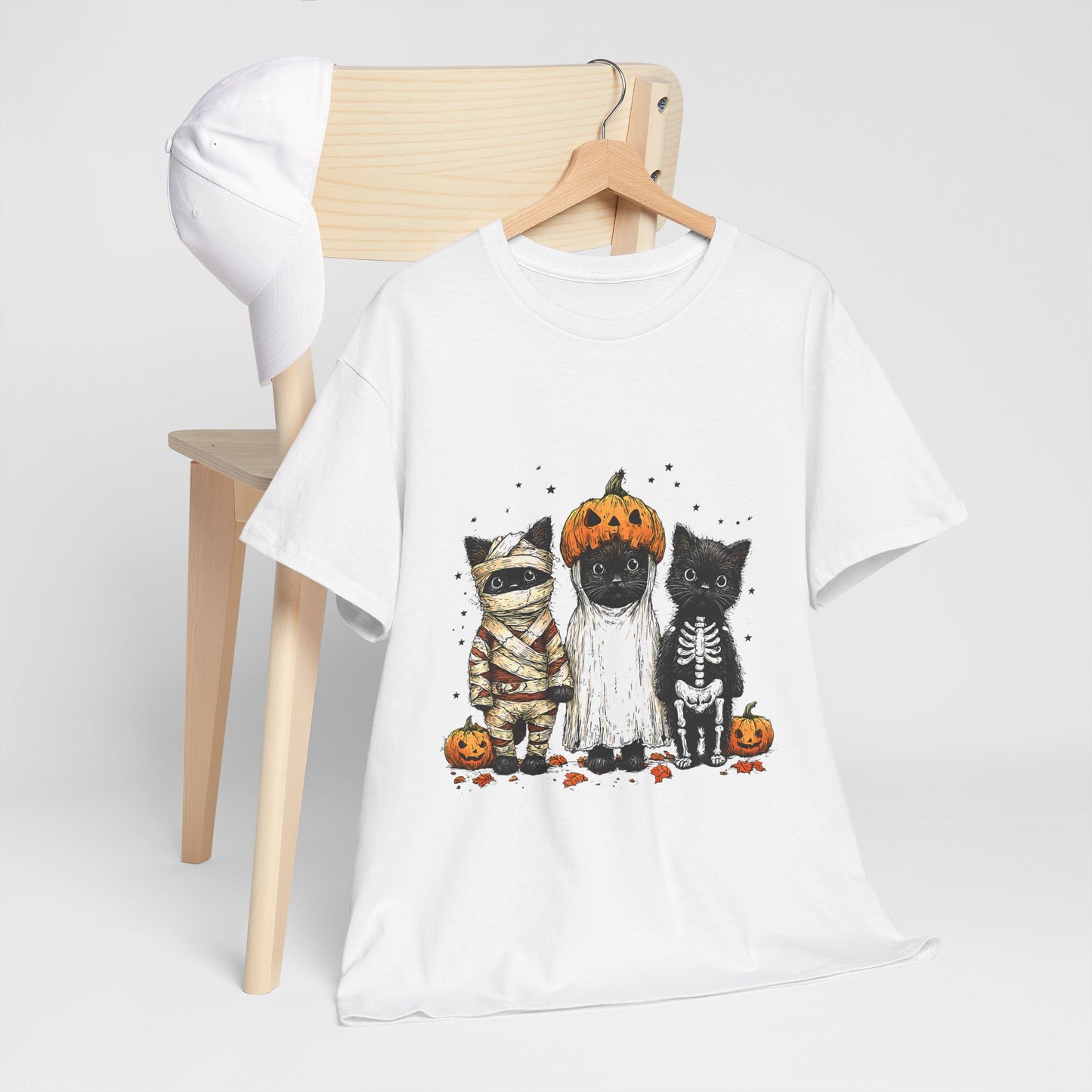 Black Cat Halloween Shirt - Mummy Ghost Skeleton Cats