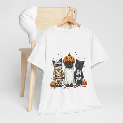 Black Cat Halloween Shirt - Mummy Ghost Skeleton Cats