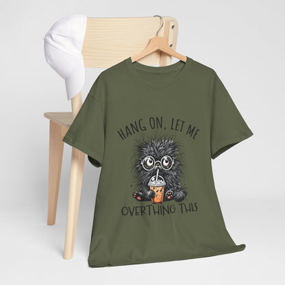 Overthinking Coffee Cat T-Shirt - Cute Nerdy Kawaii Tee