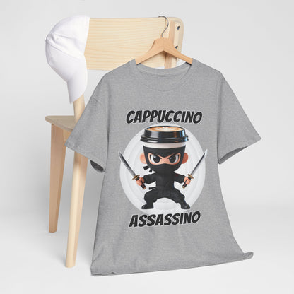 Cappuccino Assassino Shirt – Funny Coffee Ninja Tee for Caffeine Lovers