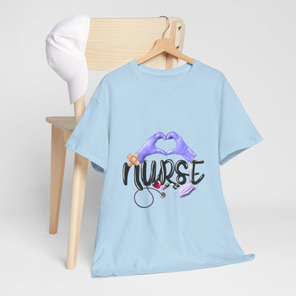 Nurse Heart Hands Shirt - Purple Gloves Love Nurse Tee