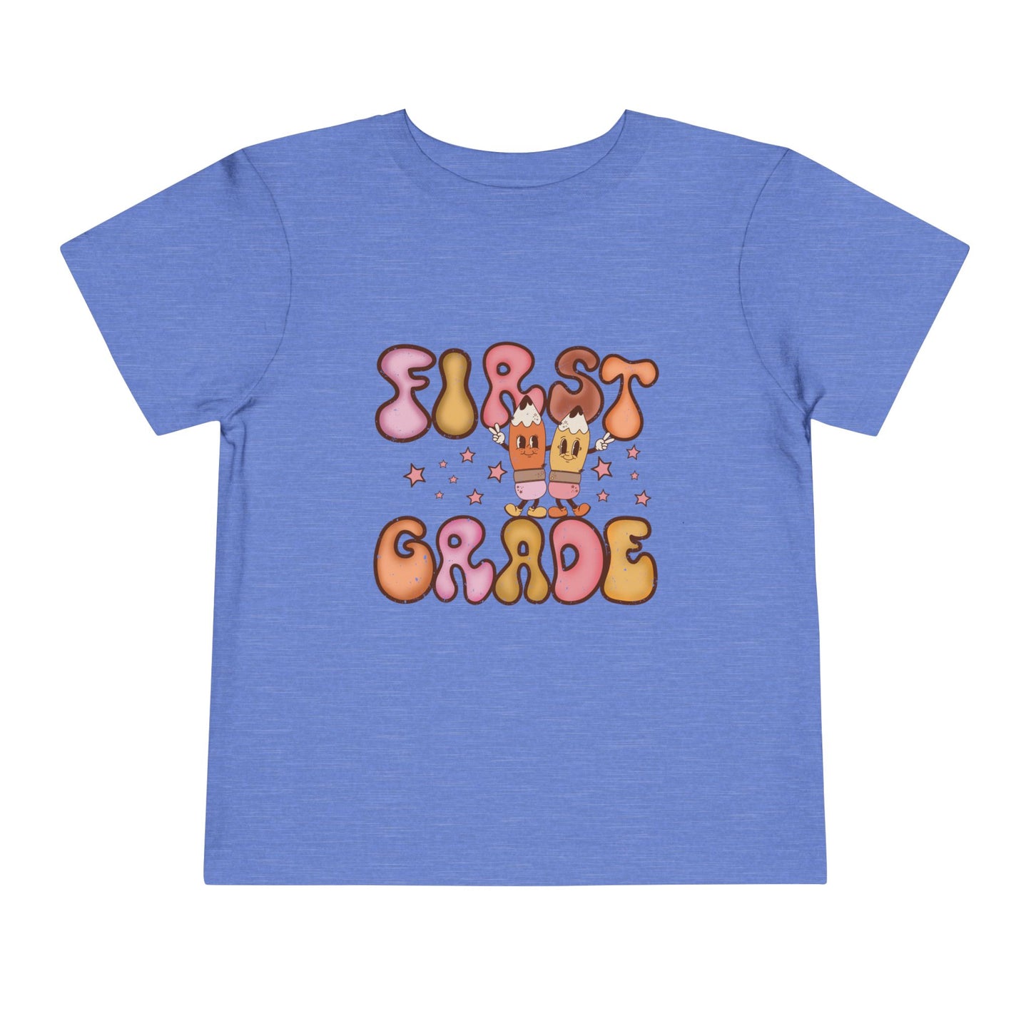 First Grade Bubble Letters T-Shirt | Cute Retro Back to School Kids Tee