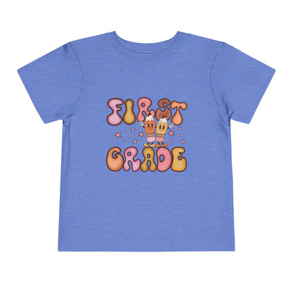 First Grade Bubble Letters T-Shirt | Cute Retro Back to School Kids Tee