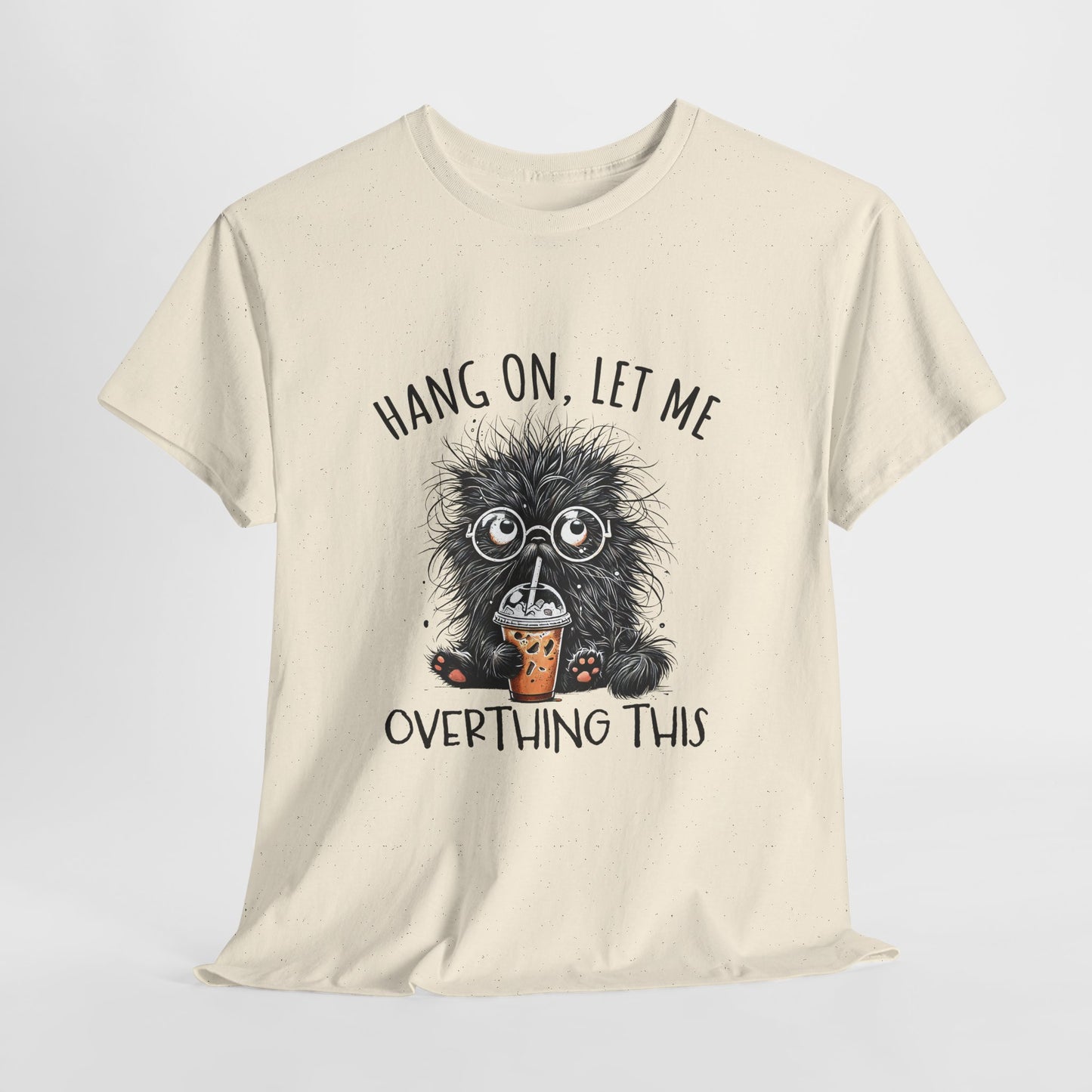 Overthinking Coffee Cat T-Shirt - Cute Nerdy Kawaii Tee