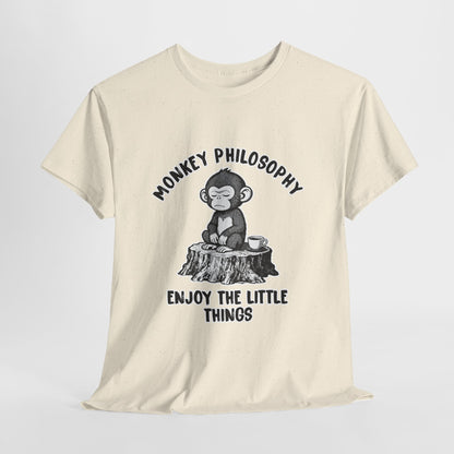 Monkey Philosophy Shirt – Peaceful Coffee Monkey Mindfulness Tee
