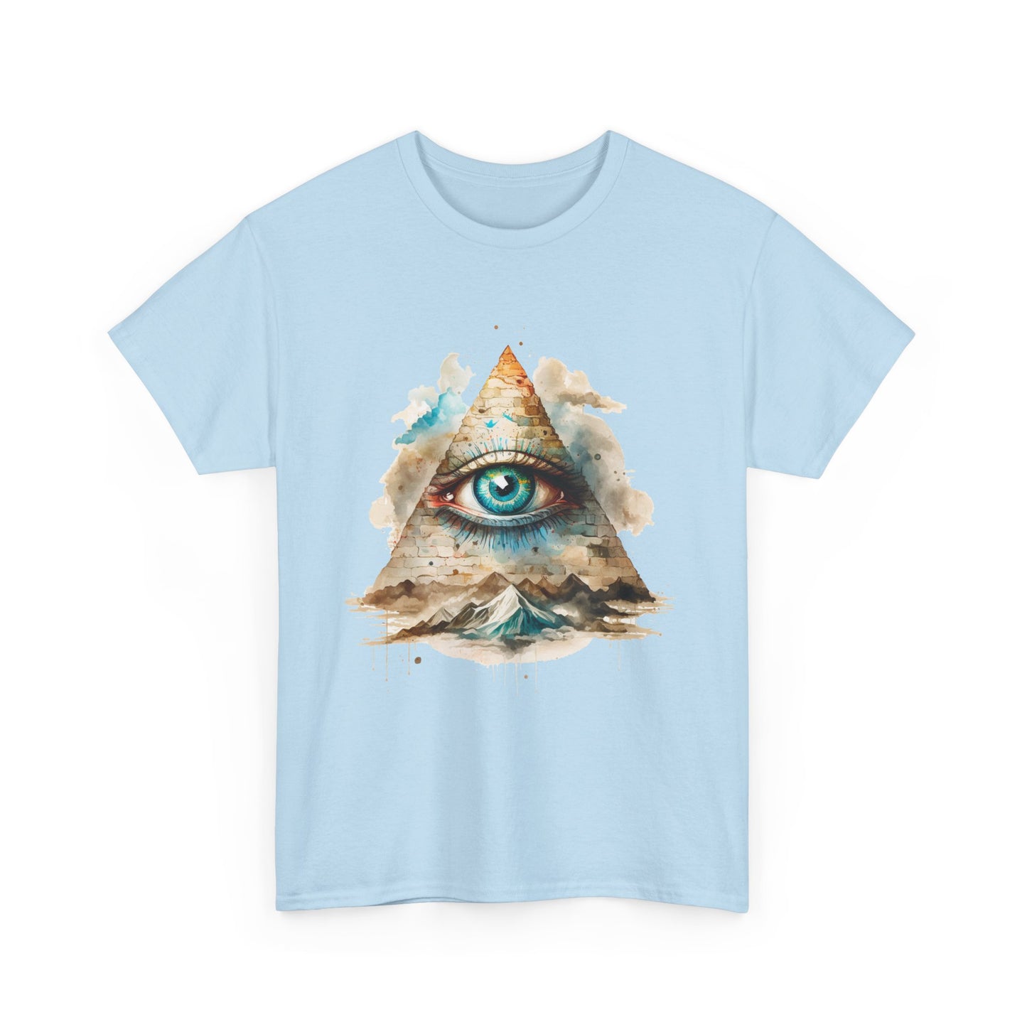 All-Seeing Eye Pyramid T-Shirt - Watercolor Illuminati Aesthetic Tee