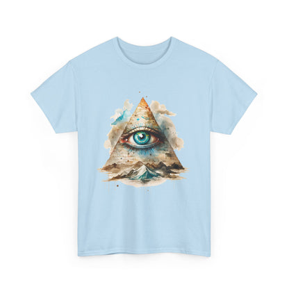 All-Seeing Eye Pyramid T-Shirt - Watercolor Illuminati Aesthetic Tee