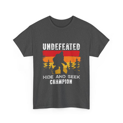 Undefeated Hide and Seek Champion Bigfoot T-Shirt - Retro Sunset Tee