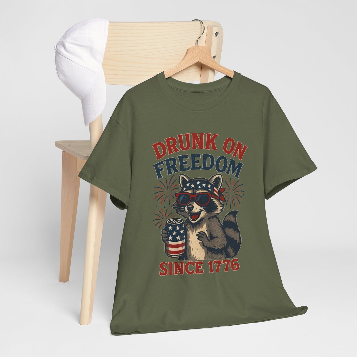 Drunk on Freedom Since 1776 T-Shirt - Funny Patriotic 4th of July Tee