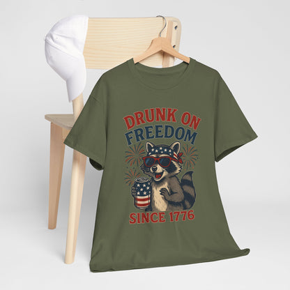 Drunk on Freedom Since 1776 T-Shirt - Funny Patriotic 4th of July Tee