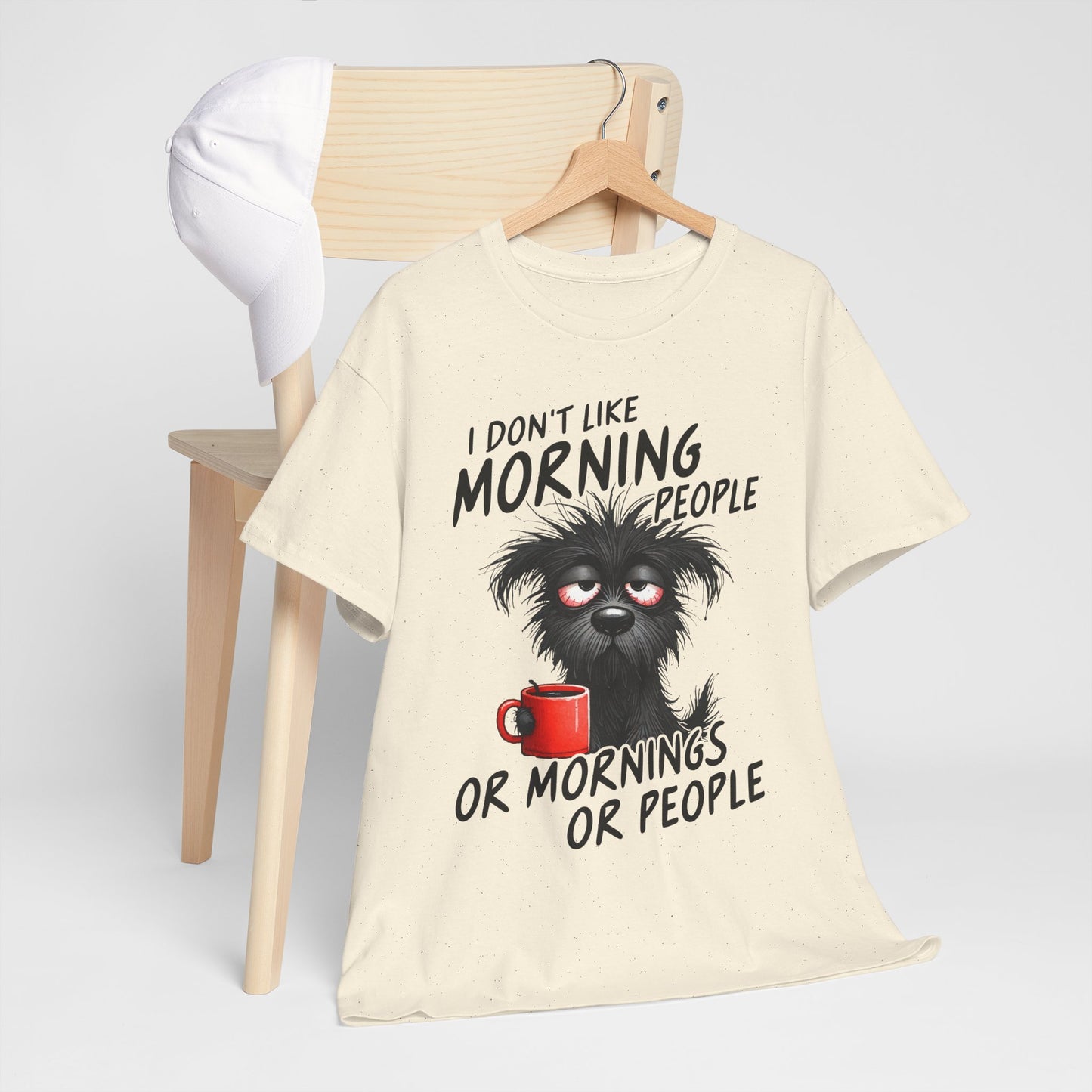 Grumpy Morning Dog T-Shirt - Funny Coffee Tee