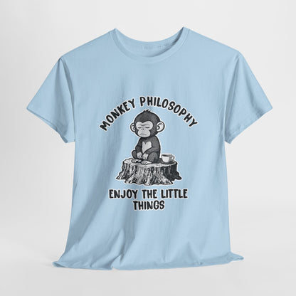 Monkey Philosophy Shirt – Peaceful Coffee Monkey Mindfulness Tee