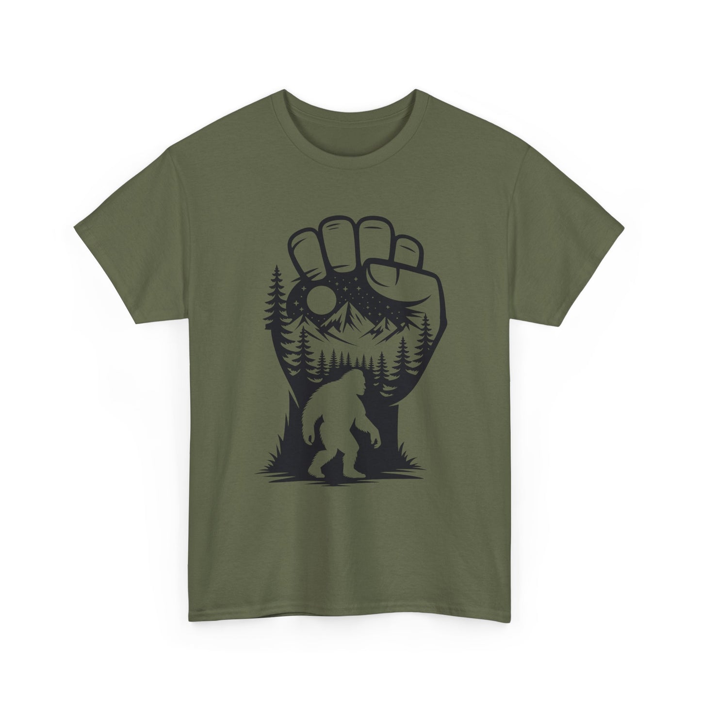 Bigfoot Forest Silhouette T-Shirt - Sasquatch Mountain Tee
