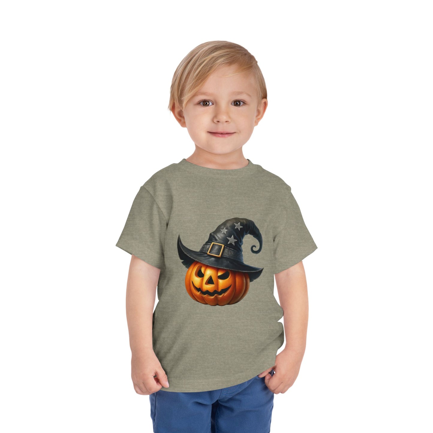 Witch Hat Pumpkin Kids T-Shirt - Smiling Jack O' Lantern Toddler Tee