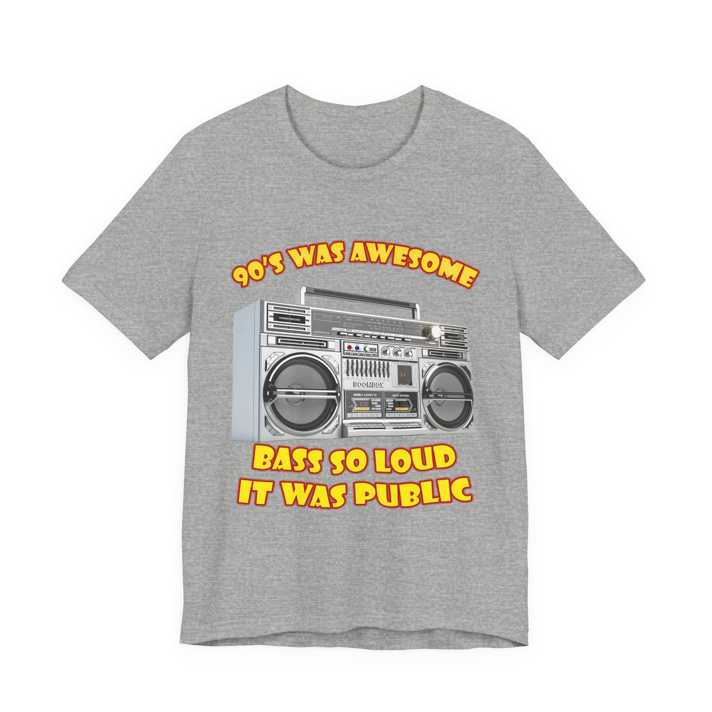 Bass So Loud It Was Public T-Shirt - Retro Boombox 90s Tee