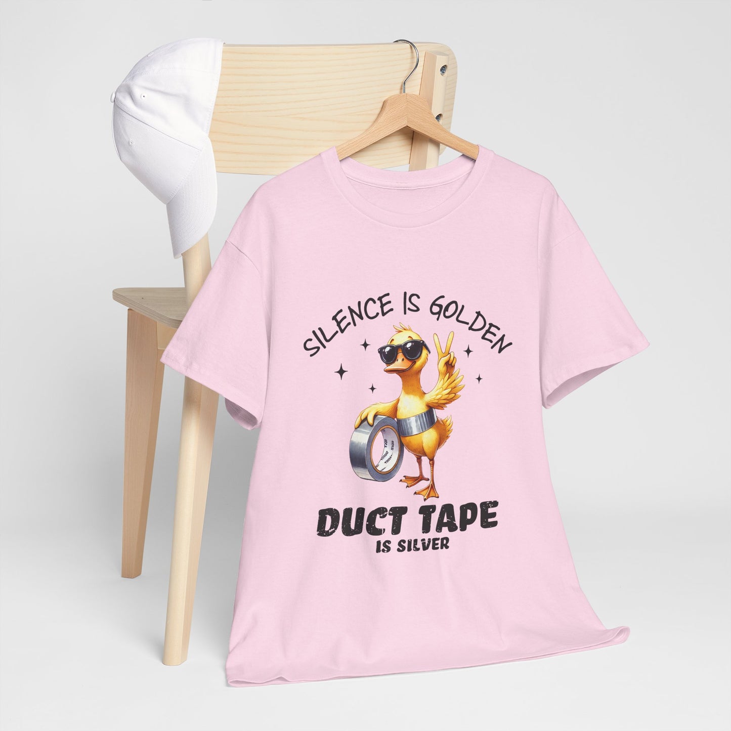 Silence Is Golden Duct Tape T-Shirt - Funny Duck Tee