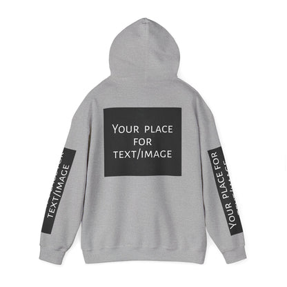 Bluza z kapturem z nadrukiem lub obrazkiem – personalizowana bluza z 4 stron, pomysł na prezent, nadruk z przodu, z tyłu i na rękawach, unisex