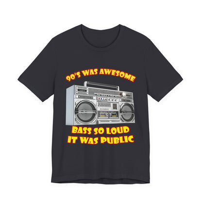 Bass So Loud It Was Public T-Shirt - Retro Boombox 90s Tee