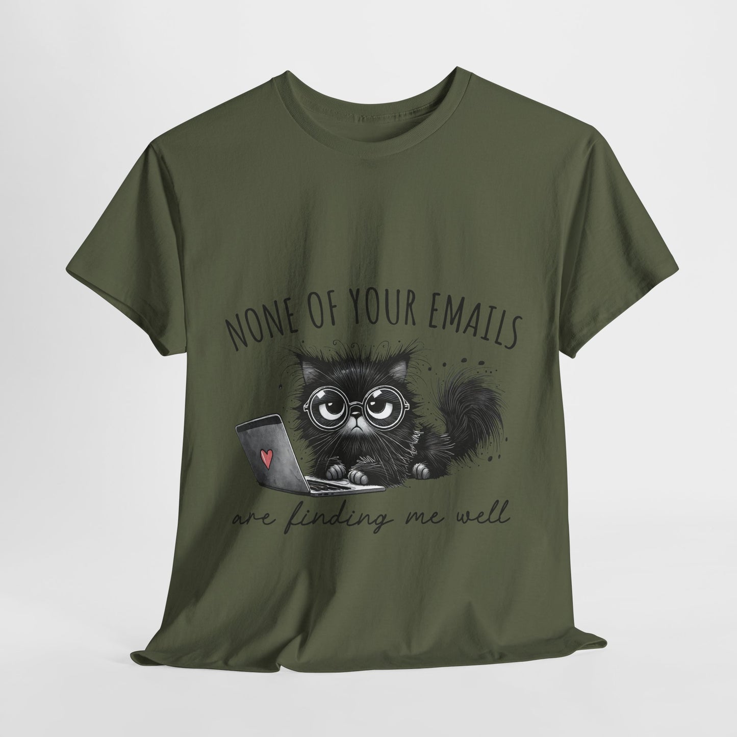 Work From Home Grumpy Cat T-Shirt - None of Your Emails Tee