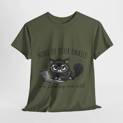 Work From Home Grumpy Cat T-Shirt - None of Your Emails Tee