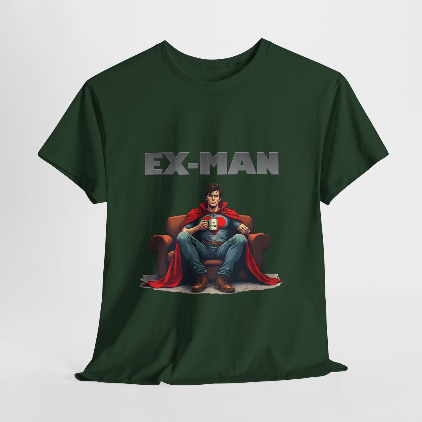 EX-MAN - Funny Superhero Breakup Parody T-Shirt | Heartbroken Comic Antihero Tee for Marvel Fans